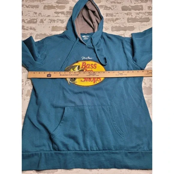 Bass Pro Shop Logo Hooded Sweatshirt Men's XL Teal Outdoors - Picture 4 of 6